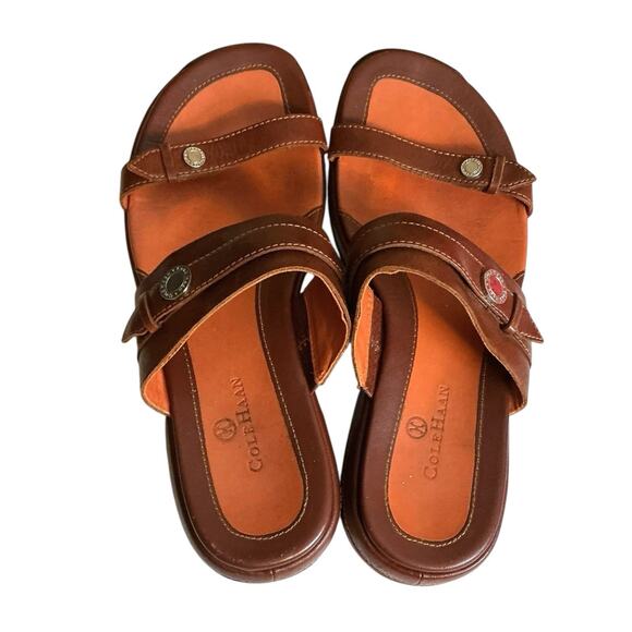 Cole Haan Air Foot Bed Brown Leather Slip On Sandals Women’s Size 6B (D18731) - Picture 9 of 14